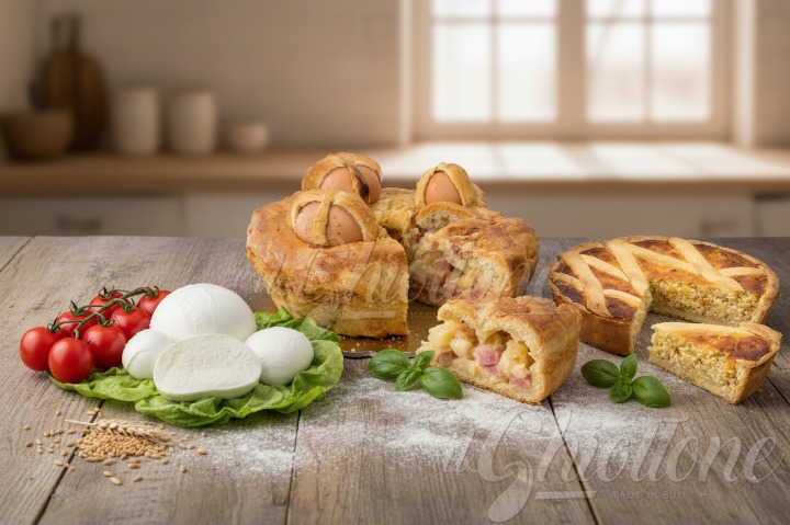 Mozzarella casatiello e pastiera